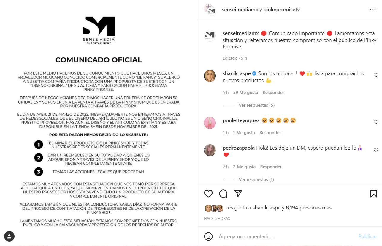 Karla Díaz rompe el silencio: sacan del mercado el suéter que vendía de Shein
