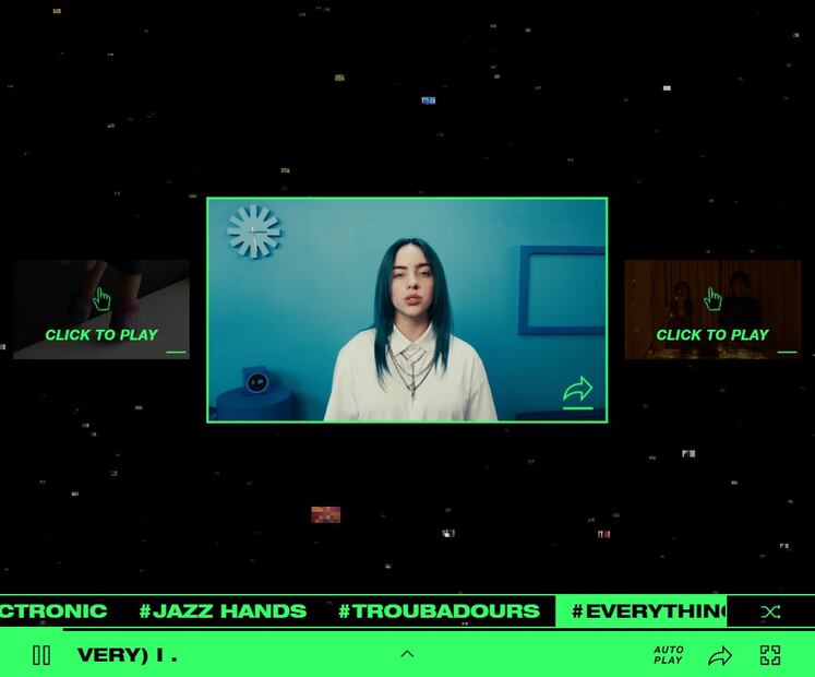 Billie Eilish es la protagonista del primer video infinito de YouTube