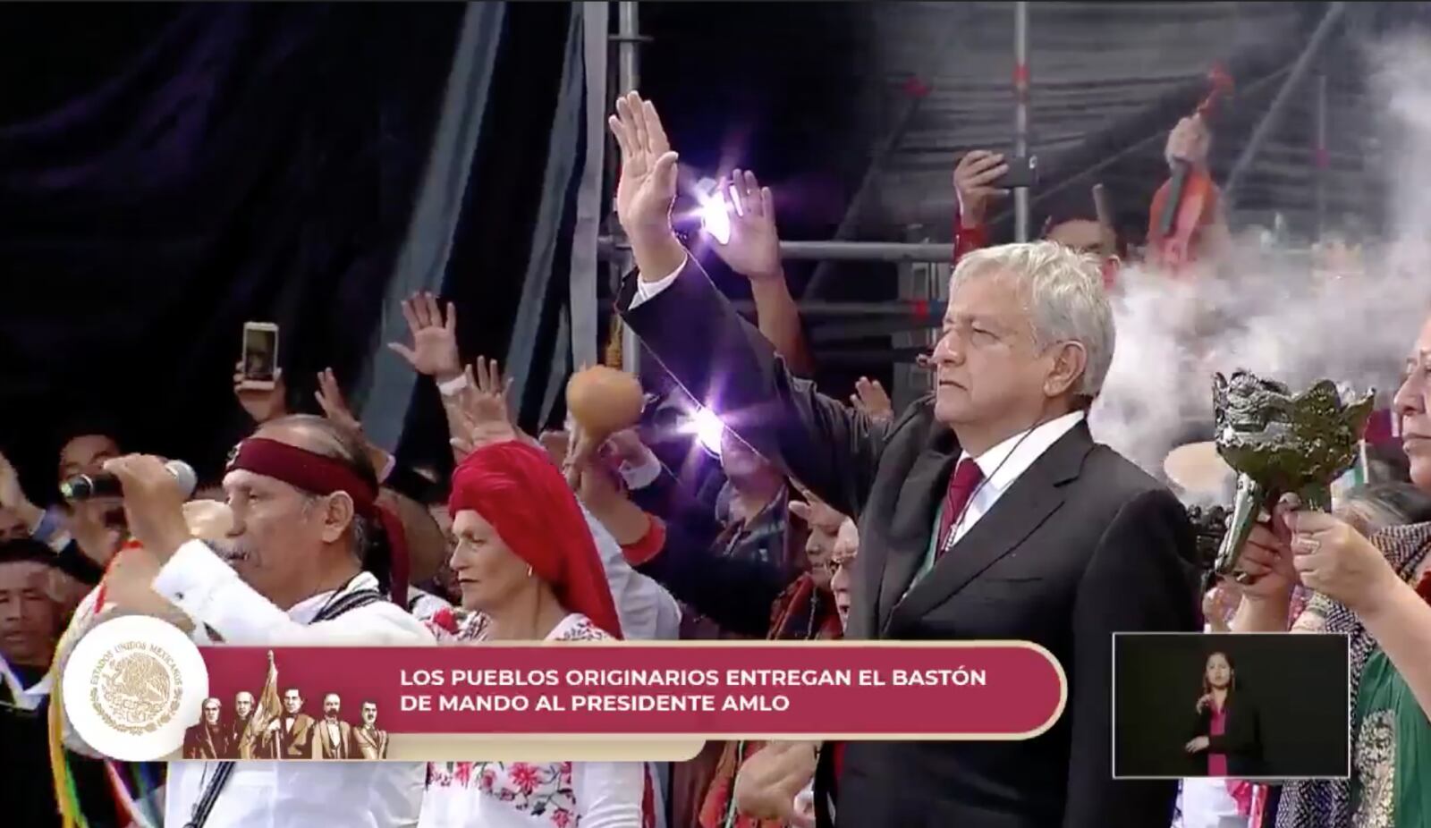 Así fue la tradicional ceremonia de entrega del Bastón de Mando a Andrés Manuel López Obrador