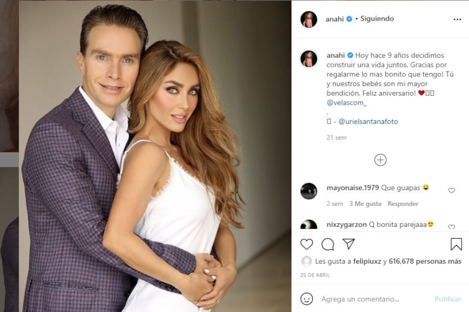 Anahí presume el cuerpo de su esposo Manuel Velasco