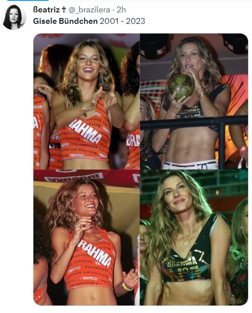 Gisele Bündchen presume su abdomen de acero durante el carnaval de Río de Janeiro 2023
