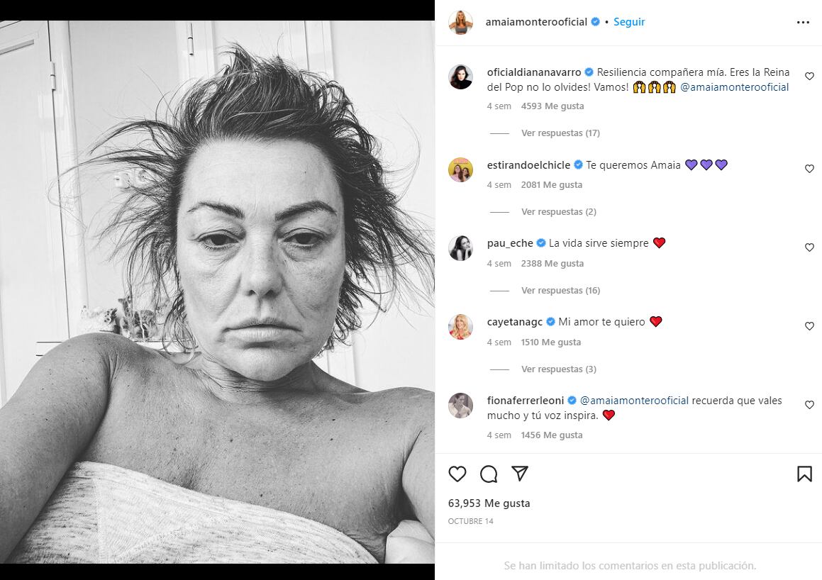La familia de Amaia Montero informa sobre su estado de salud