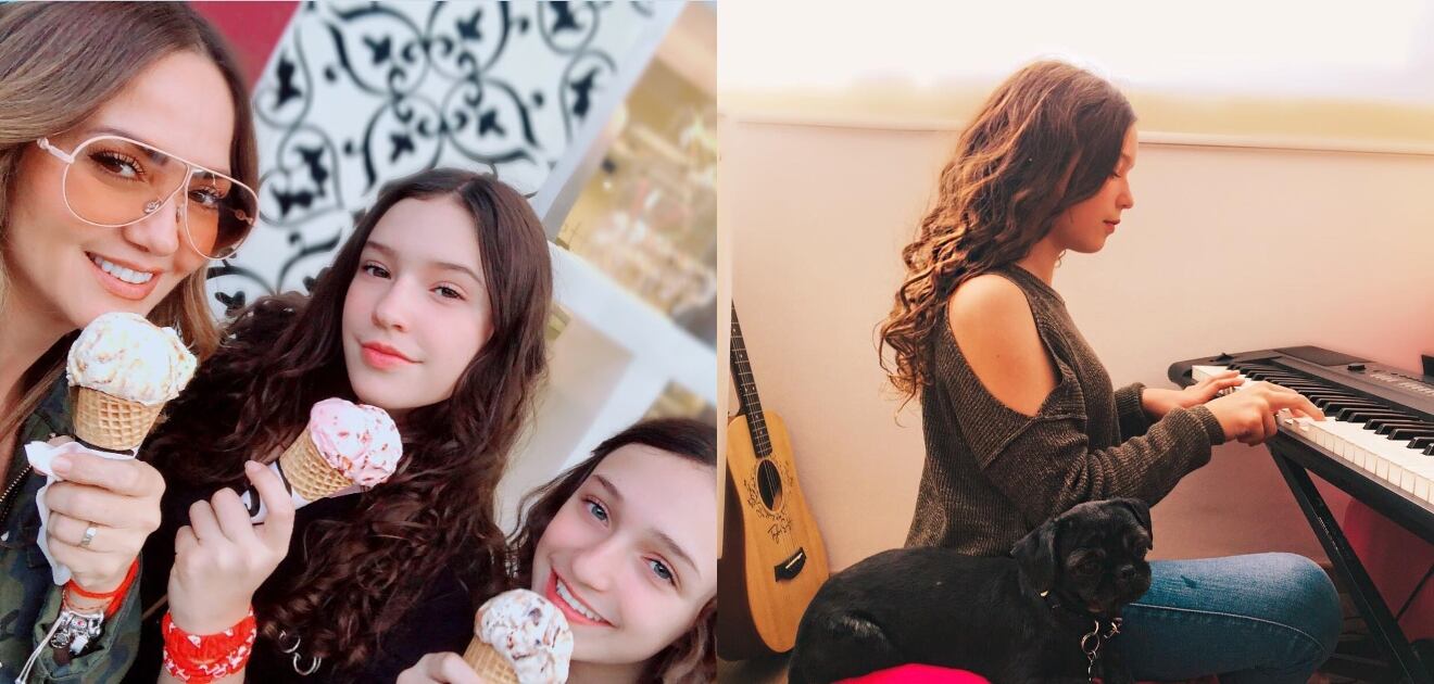 Mía, hija de Andrea Legarreta, sorprende en la web por su talento musical 
