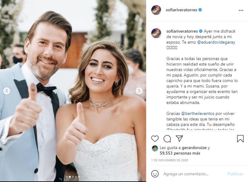Eduardo Videgaray y Sofía Rivera Torres celebran 7 meses de matrimonio