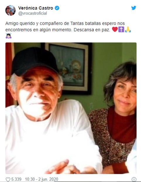 Verónica Castro recuerda a Héctor Suárez con una emotiva fotografía
