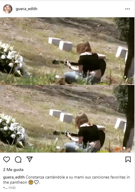 Constanza Creel visita la tumba de su mamá, Edith González, en su tercer aniversario luctuoso 