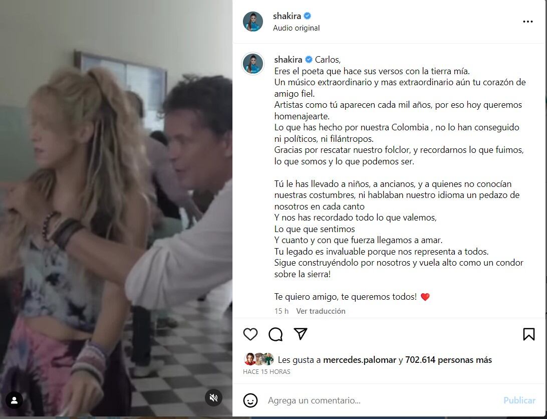 Carlos Vives es dado por muerto y todo por un cariñoso mensaje de Shakira