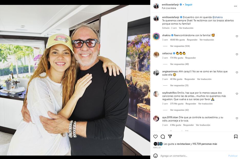 Emilio Estefan revela el verdadero motivo de los encuentros de Shakira con Tom Cruise y Lewis Hamilton
