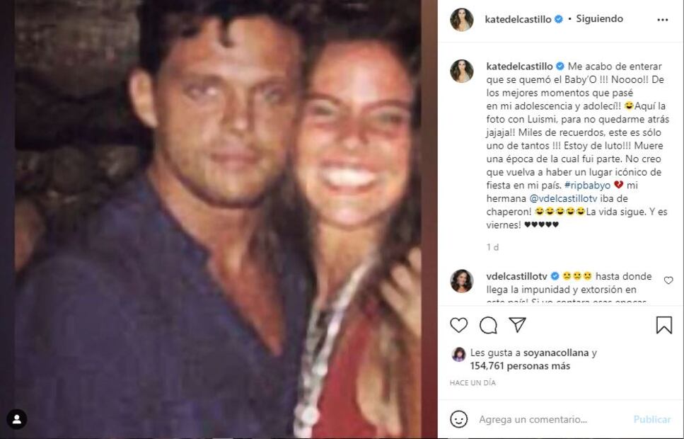 Kate del Castillo recuerda noche de fiesta con Luis Miguel en el Baby’O