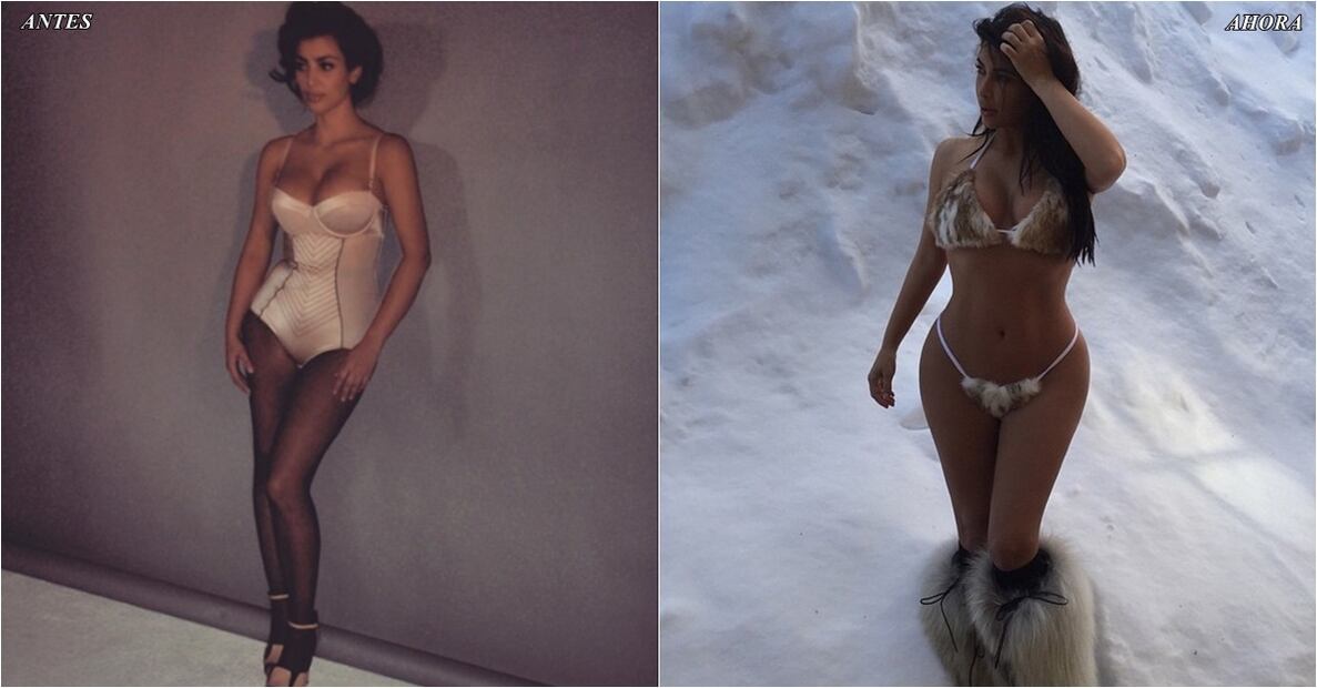 Las fotos que prueban que Kim Kardashian no tenía curvas 