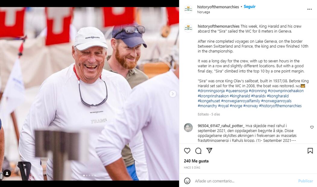 El rey Harald de Noruega es hospitalizado de nueva cuenta