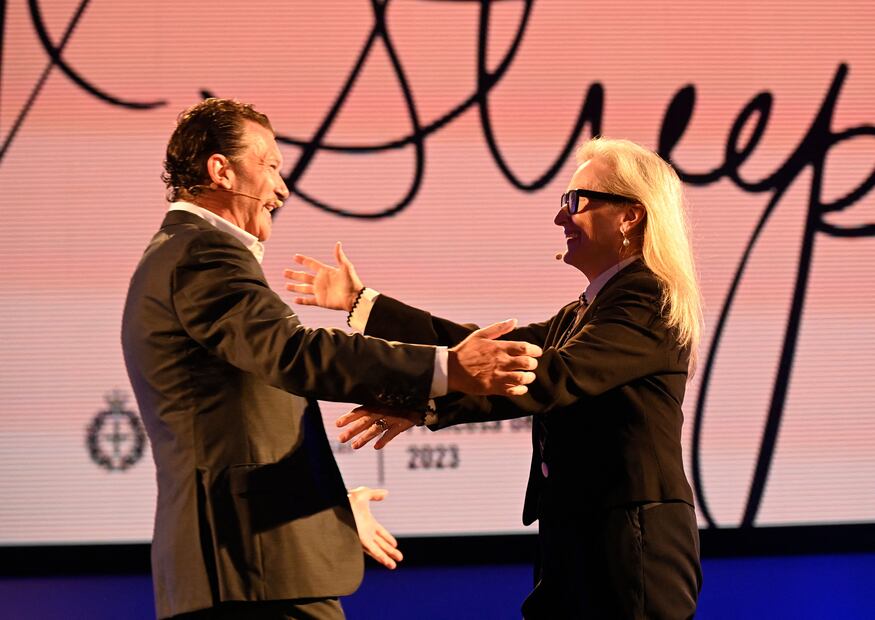 Antonio Banderas y Meryl Streep/AFP