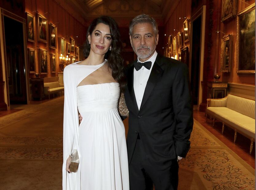 George y Amal Clooney entre los invitados a una cena en el palacio de Buckingham