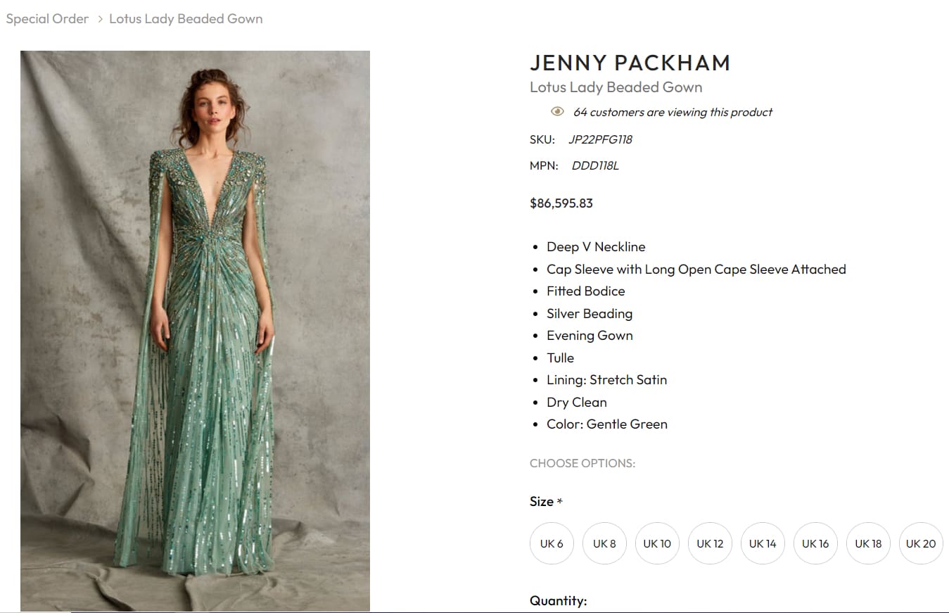Vestido 'Lotus Lady' / Captura de pantalla