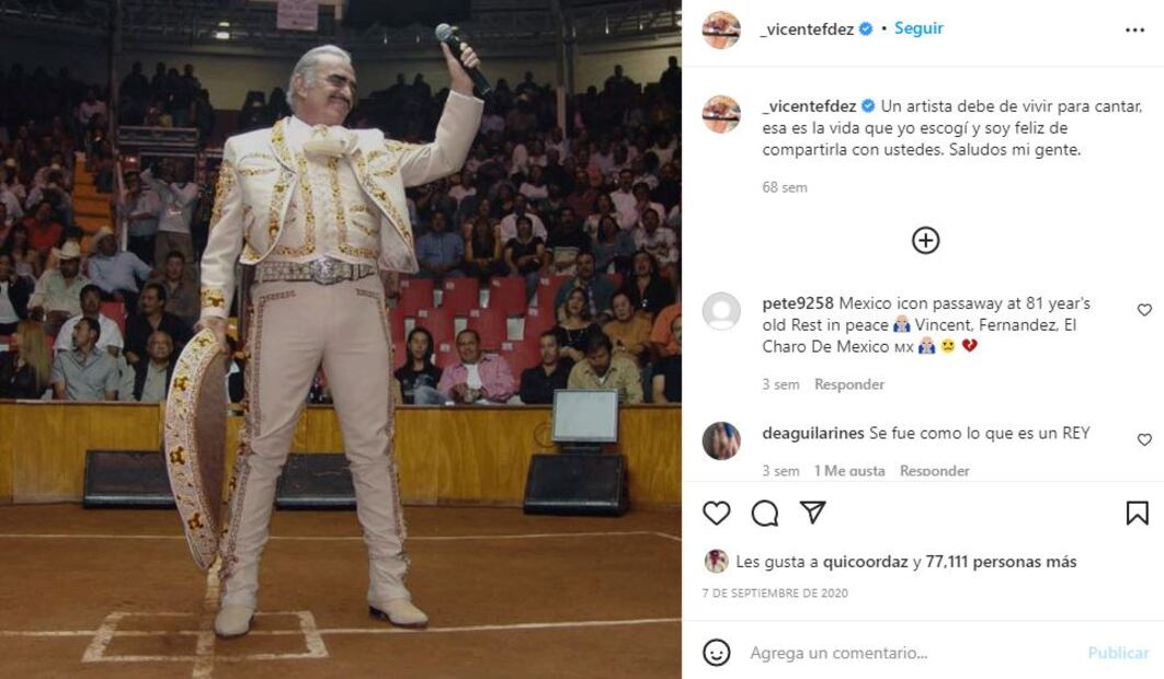 Vicente Fernández tenía millonaria suma en sus trajes de charro