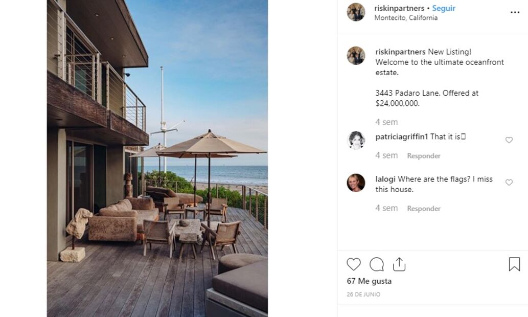 Ellen DeGeneres y Portia De Rossi venden su casa en la playa en medio de rumores de divorcio