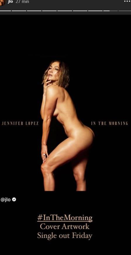 El desnudo de Jennifer Lopez para su nuevo material "In the morning"
