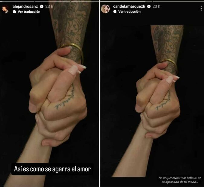 La imagen compartida por Alejandro Sanz y Candela Márquez / Fotos: Instagram