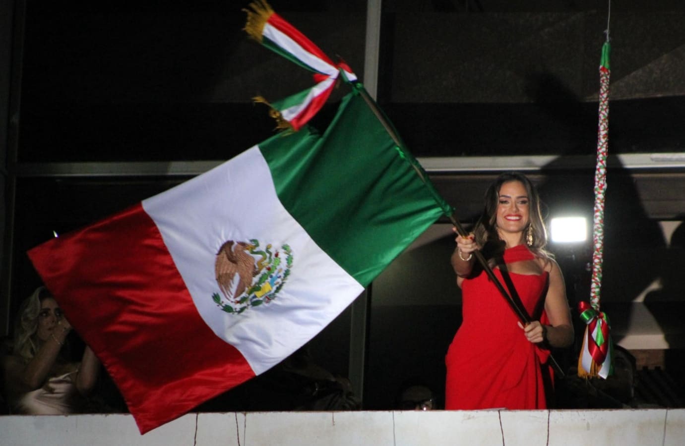 Alessandra Rojo de la Vega en su primer Grito de Independencia / Foto: Alcaldía Cuauhtémoc