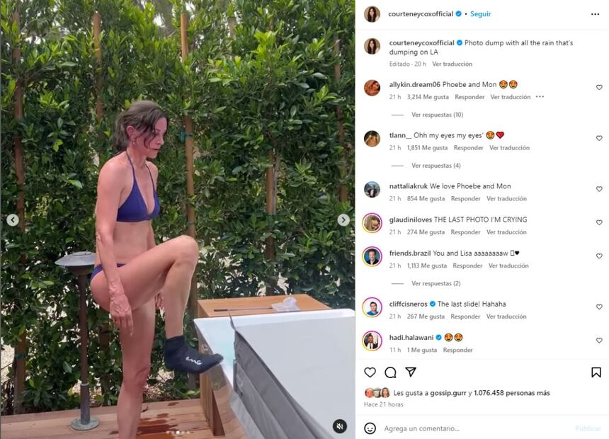 Courteney Cox luce su figura a los 59 años / Instagram