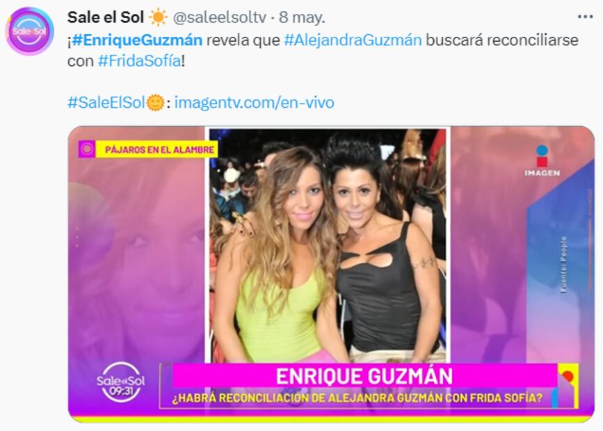 Frida Sofía niega reconciliación con su mamá y detiene proceso legal contra Enrique Guzmán