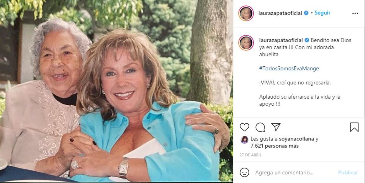 Laura Zapata asegura que doña Eva Mange no está hospitalizada