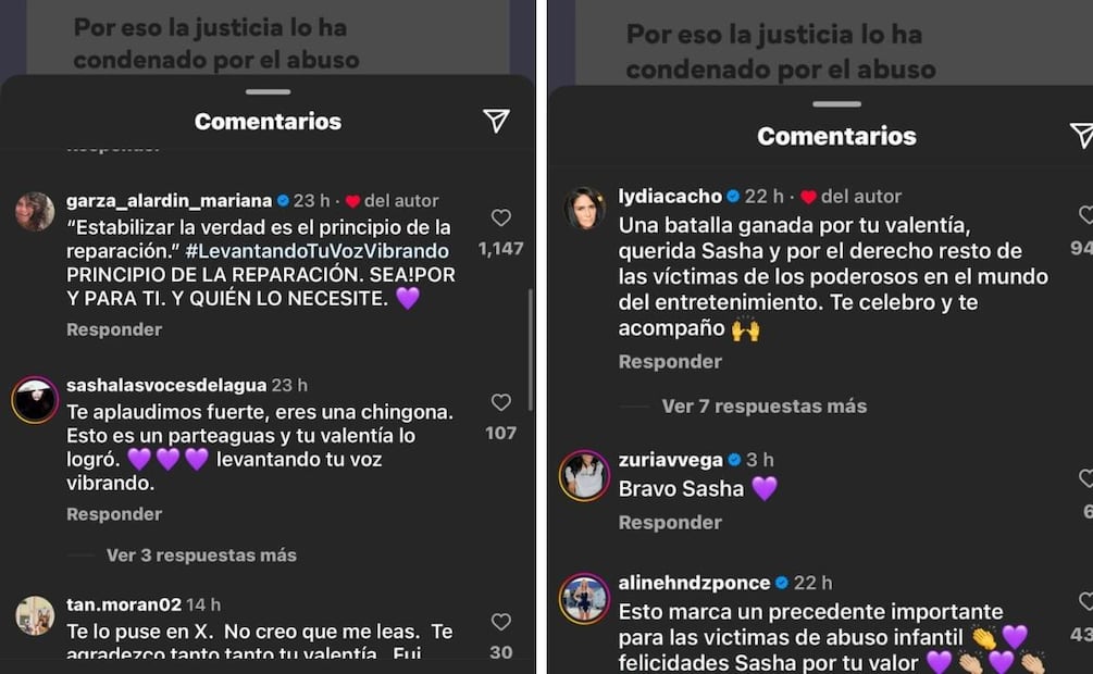 El apoyo que Sasha Sokol recibió en redes sociales / Foto: Instagram @sashasokolova