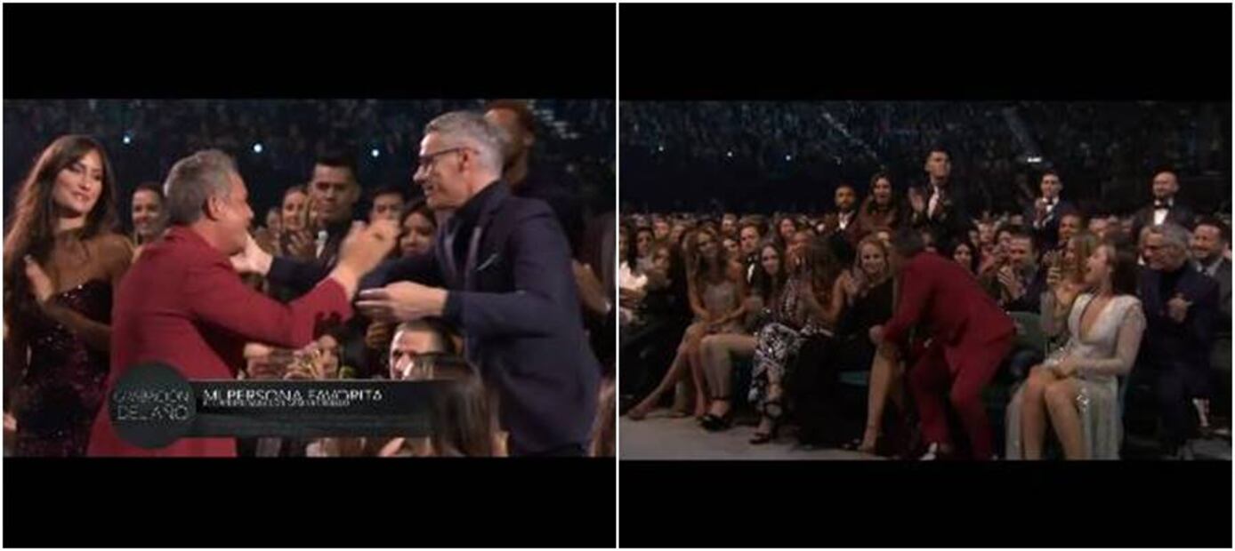 Alejandro Sanz y Rachel Valdés, el beso de los Grammy Latinos