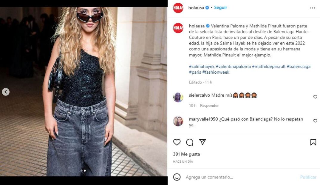 Valentina, hija de Salma Hayek, en desfile con su hermana Mathilde Pinault