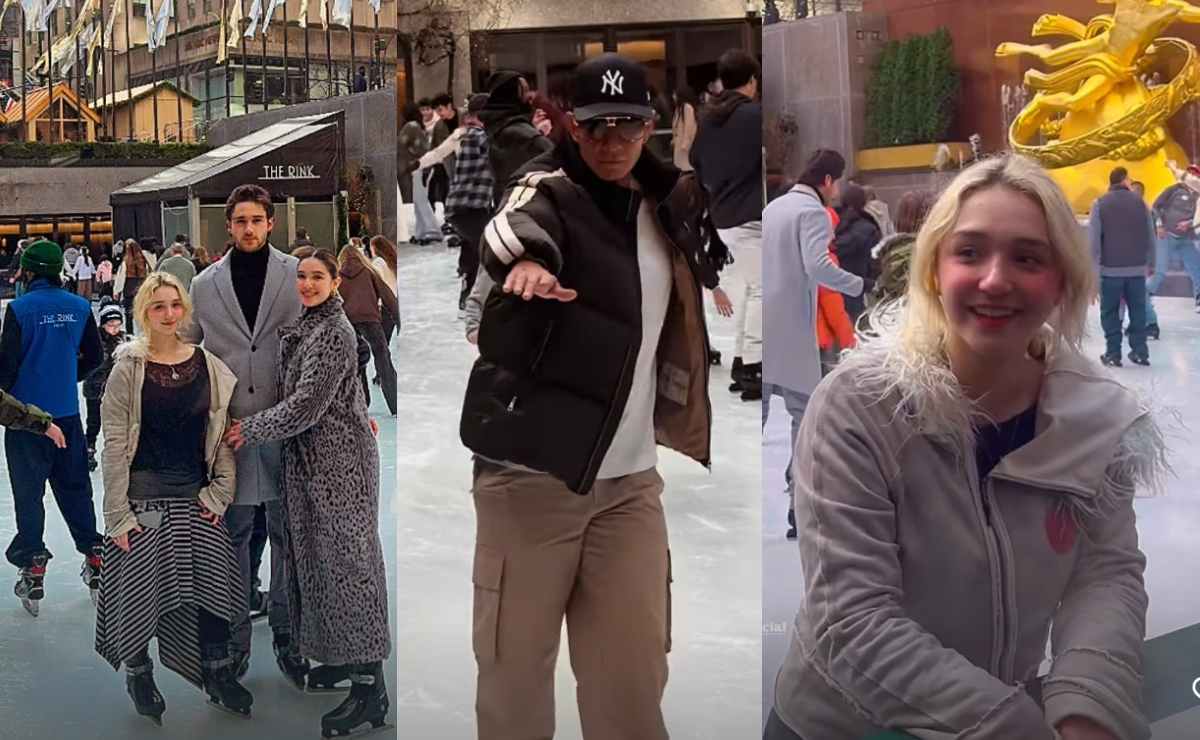 La familia Rubín Legarreta patinando en hielo / Fotos: Captura