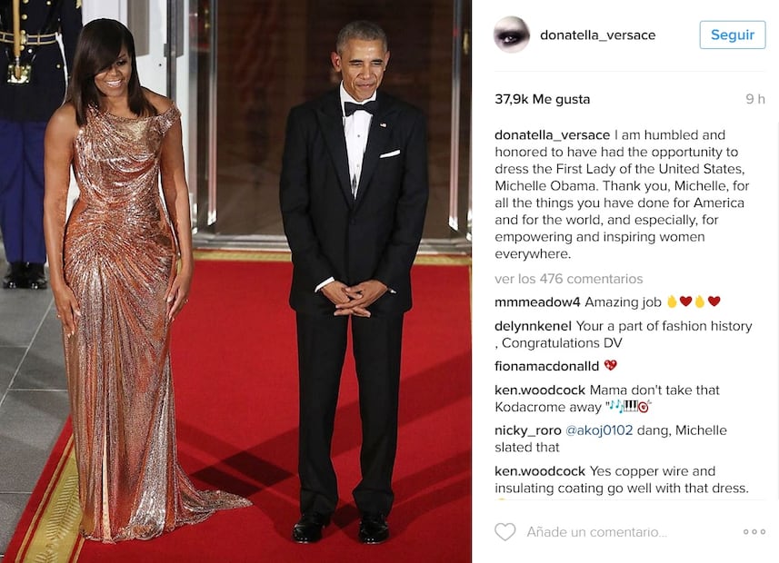 El mensaje de Donatella Versace a Michelle Obama