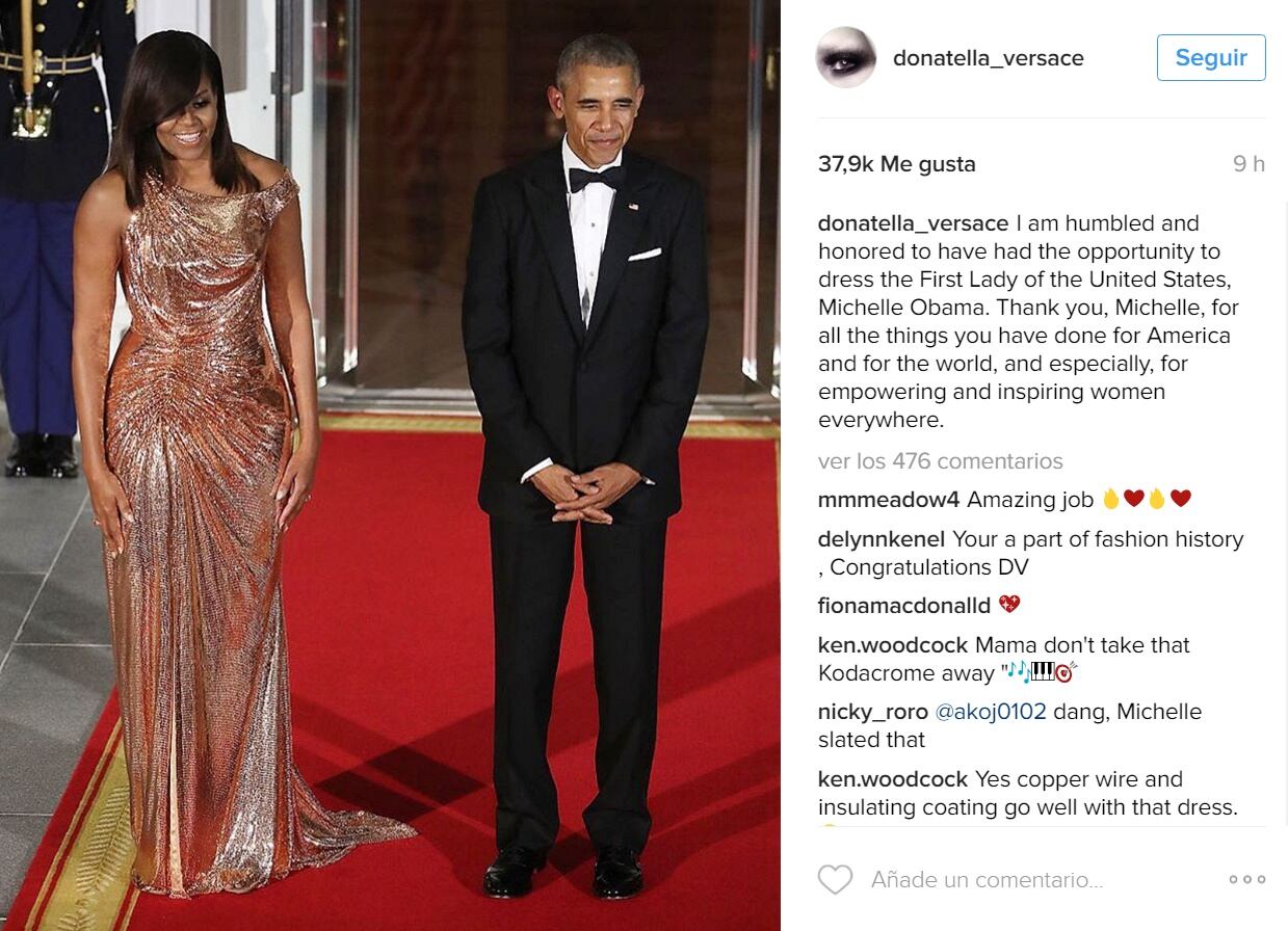 El mensaje de Donatella Versace a Michelle Obama