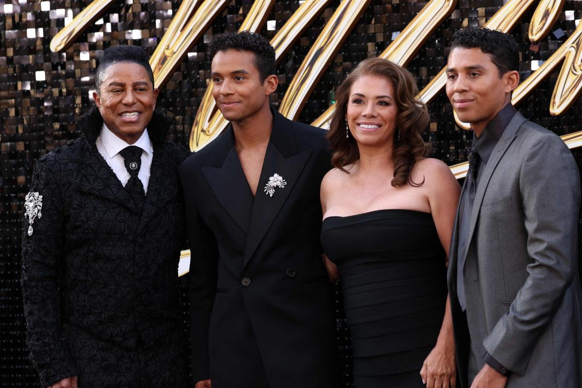 Jermaine Jackson, Jaafar Jackson, Alejandra Genevieve Oaziaza y Jermajesty Jackson / Foto: AFP