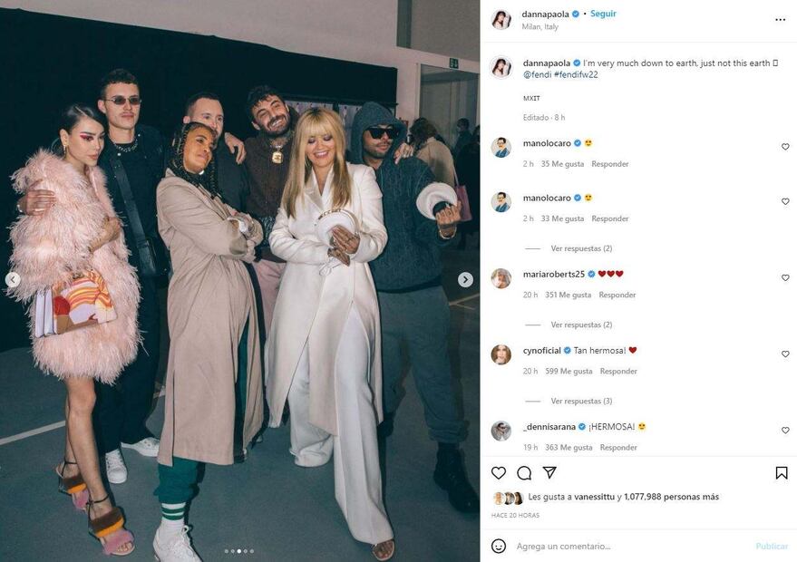 Danna Paola y Anna Wintour disfrutan el desfile de Milán