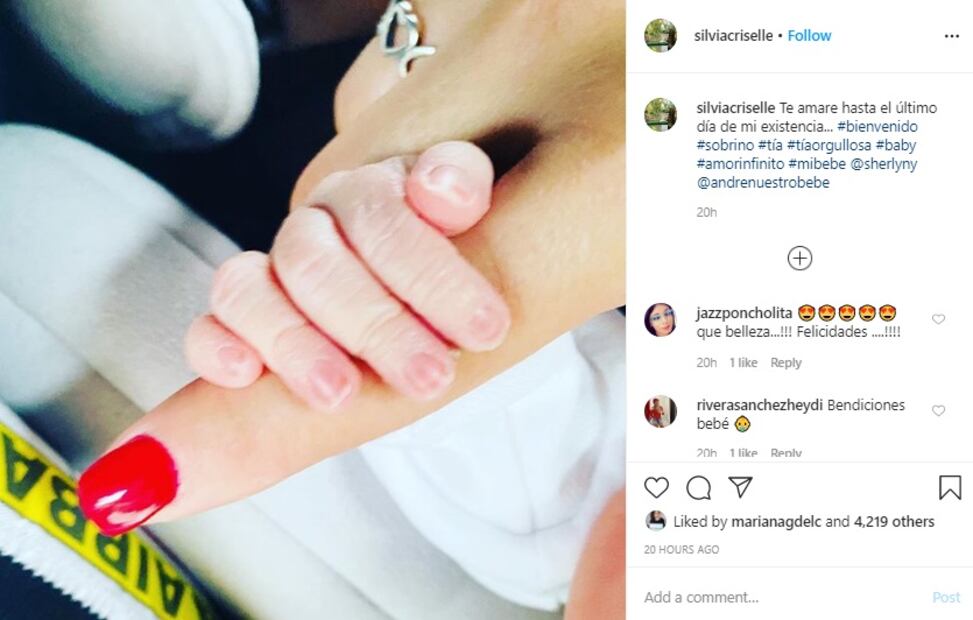Hermana de Sherlyn comparte la primera foto de su sobrino André
