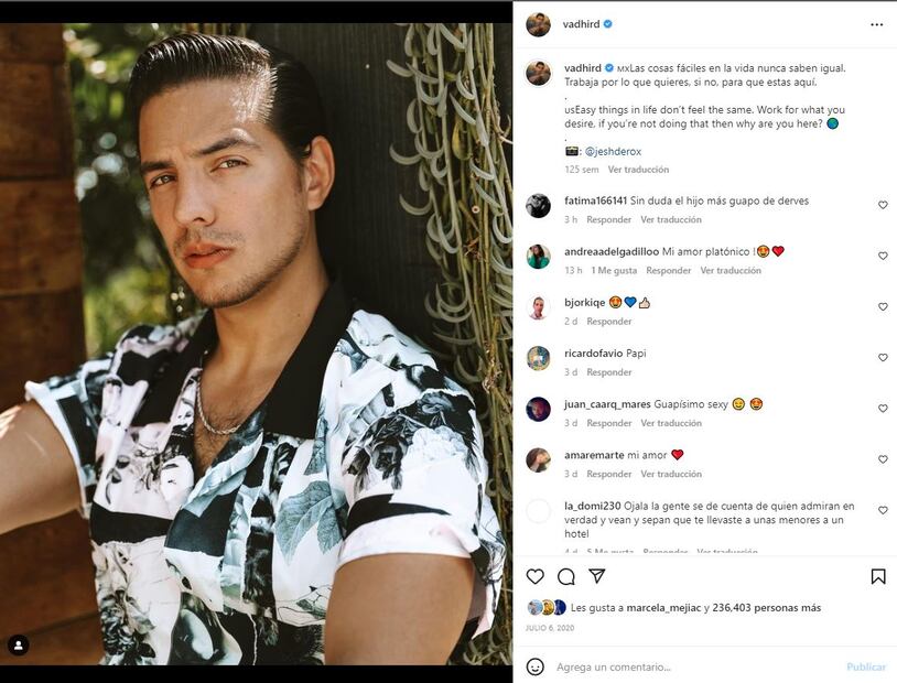 A Vadhir no le gusta que le pidan fotos solo porque admiran a su papá, Eugenio Derbez