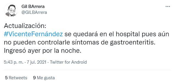 Reportan a Vicente Fernández internado en un hospital de Guadalajara