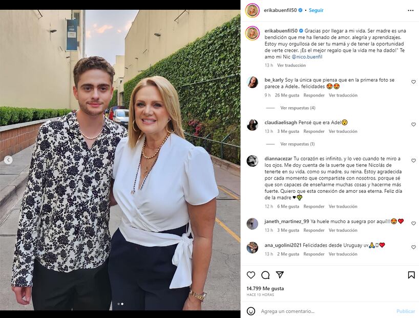 Érika Buenfil, la mamá más felicitada en redes sociales este 10 de mayo