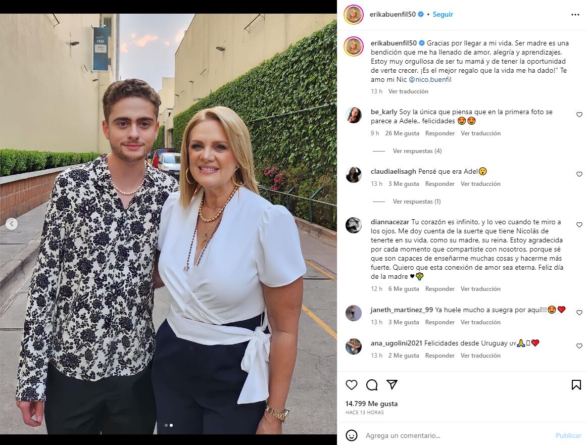 Érika Buenfil, la mamá más felicitada en redes sociales este 10 de mayo