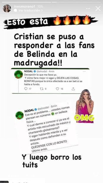 Christian Nodal responde en Twitter: “Decepción la que me llevé yo”