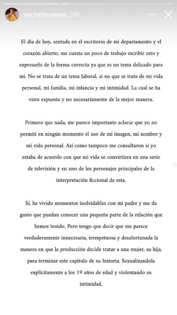Michelle Salas reclama a Luis Miguel por sexualizarla en la serie