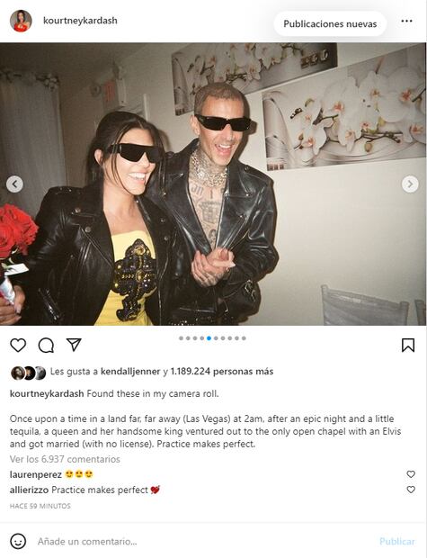 Kourtney Kardashian comparte fotos de su "boda" con Travis Barker