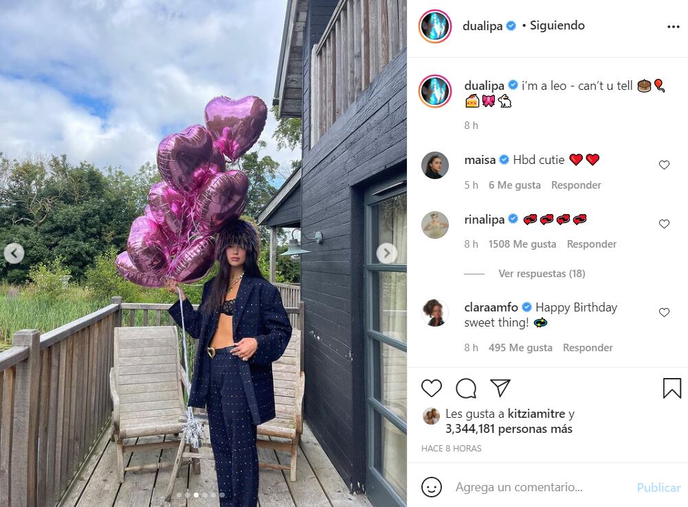 Dua Lipa cumple 26 años e impacta con un bralette de encaje y pantalones con pedrería