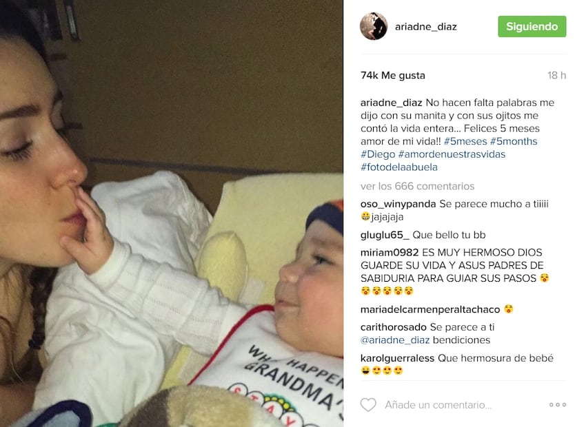 Ariadne Díaz presume lo grande que está su bebé