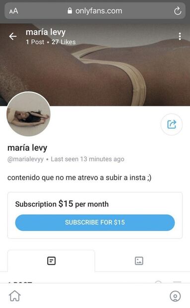 María Levy presume sus fotos más sensuales y abre perfil en OnlyFans