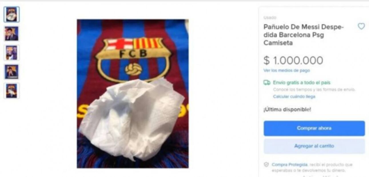 Lionel Messi: Subastan pañuelo con el que se despidió del Barcelona