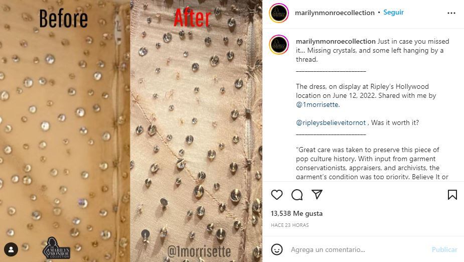 Kim Kardashian: Las fotos del daño que le hizo al vestido de Marilyn Monroe