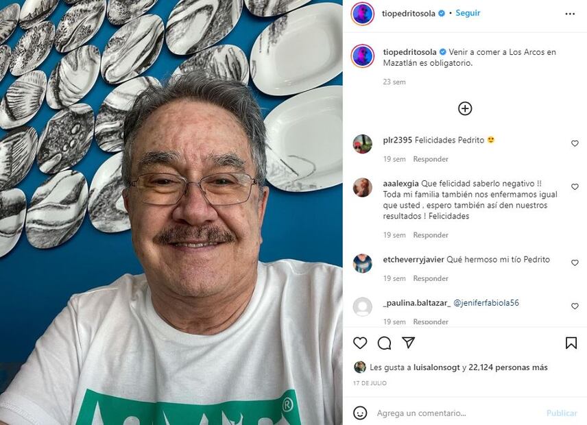 Pedro Sola revela que tiene problemas de salud