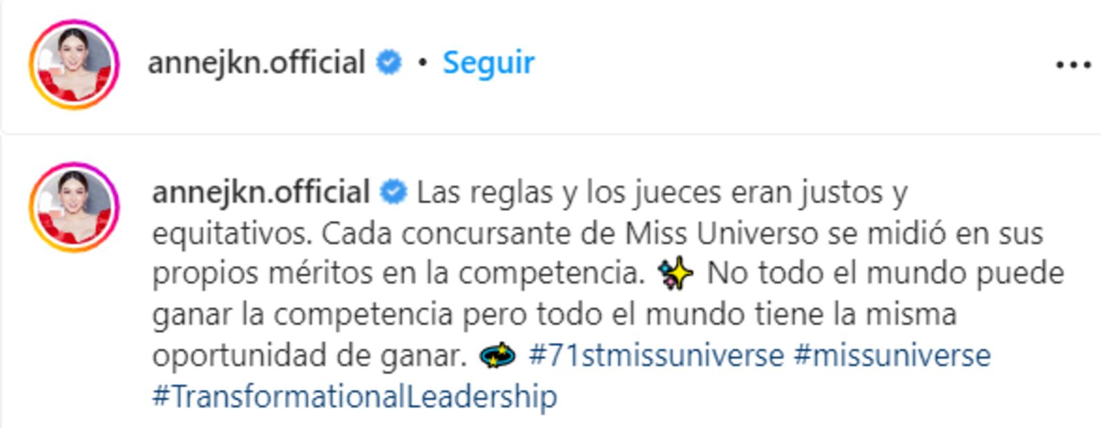 Anne Jakapong, dueña de Miss Universo, responde a críticas por triunfo de Estados Unidos