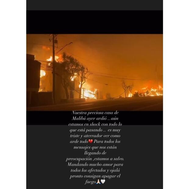 El mensaje de Saioa Cañibano tras perder su mansión en Malibú / Foto: Instagram